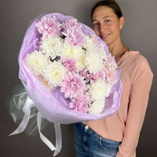 Микс из 7 Кустовых хризантем