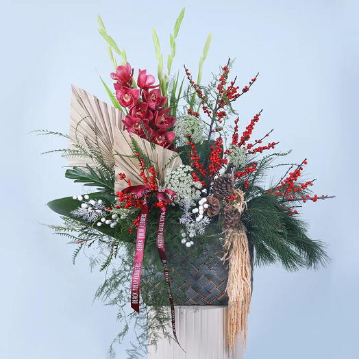 Christmas Elegance Flower Basket