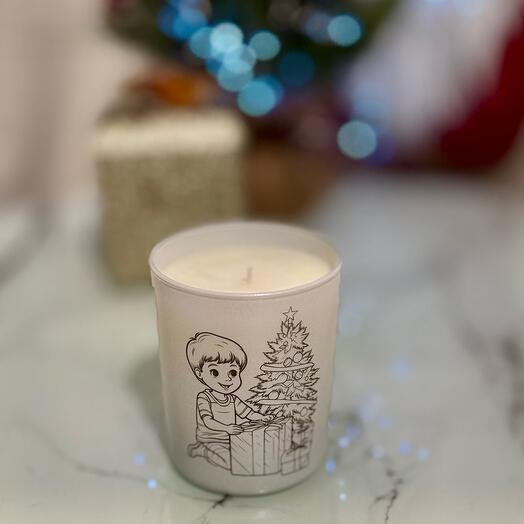 Новогодняя свеча с ароматом день в спа