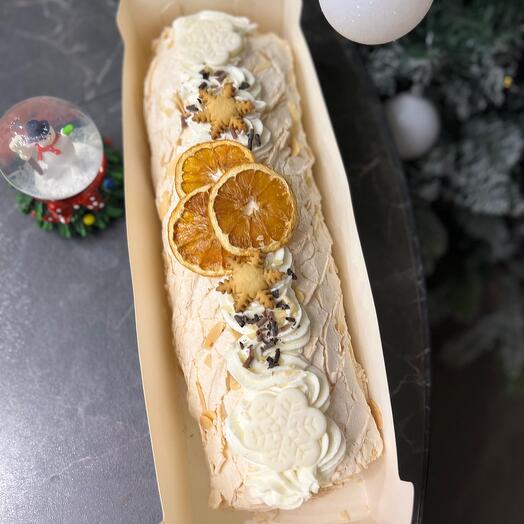 Меренговый рулет на Новый год