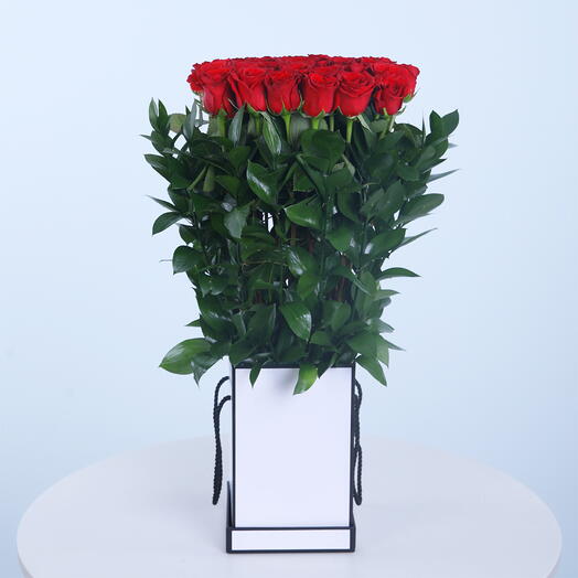 Valentines Day Standing Arrangement Square Box