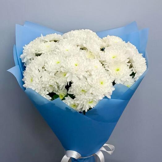 Букет белых хризантем 7 шт