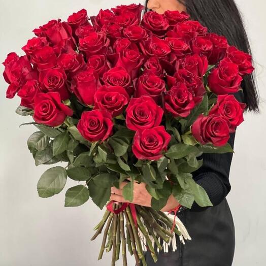 Монобукет из красных роз