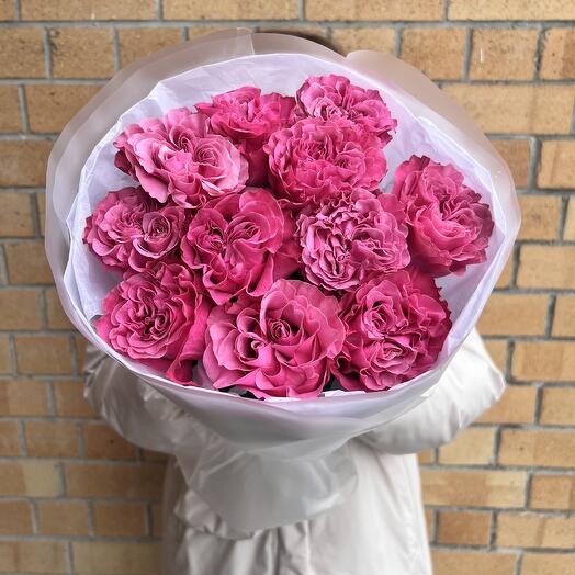 Bouquet of lacy pink peony-shaped roses