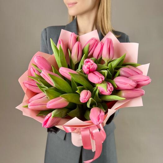 Розовые Тюльпаны 25 шт