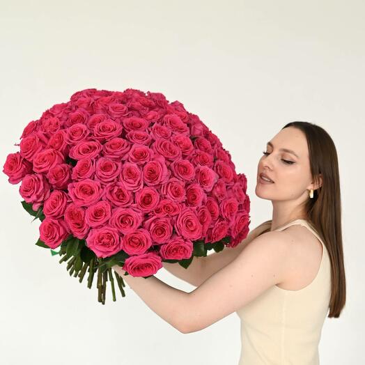 101 Роза розовая Эквадор 60см