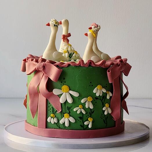 Goose family cake