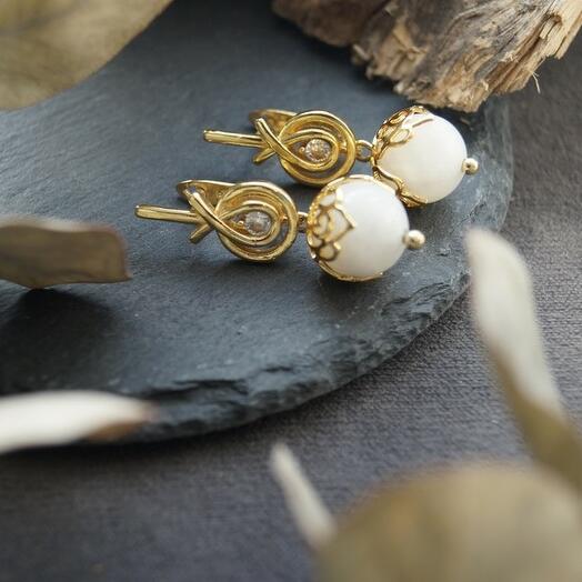 Серьги с лунным камнем