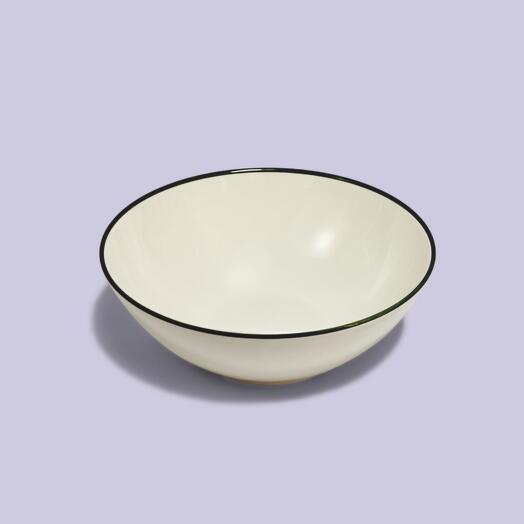 Глубокая тарелка DVKB "КУЛ", черная кайма, 16 см