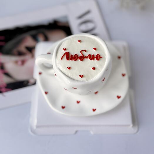 Бенто торт  в чайной паре кружке  люблю тебя