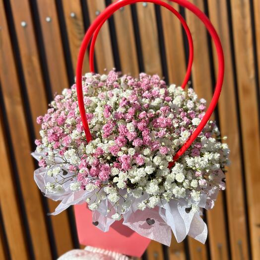 Гипсофила в мини сумочке -комплимент 🌸