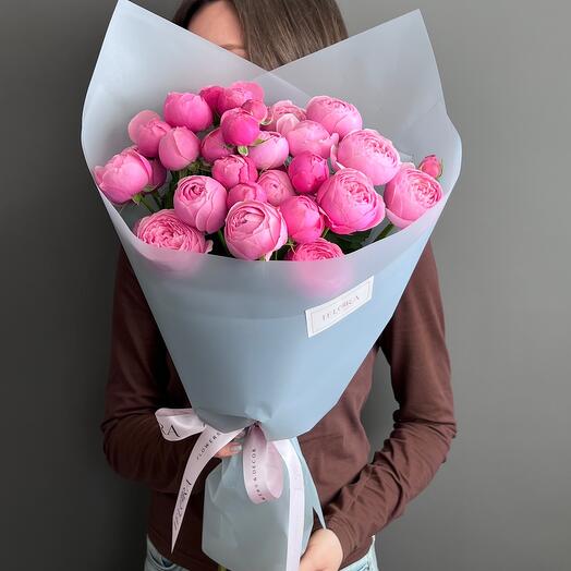 Букет из пионовидных кустовых роз - Сильва