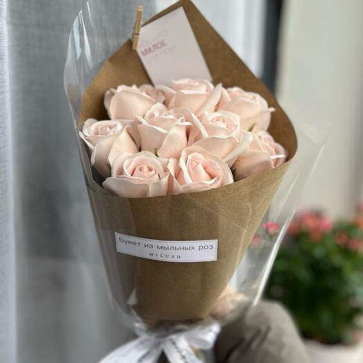 Букет мыльных роз 30 см