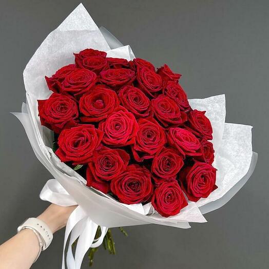Акция!!! 25 красных роз, 55 см. Колумбия