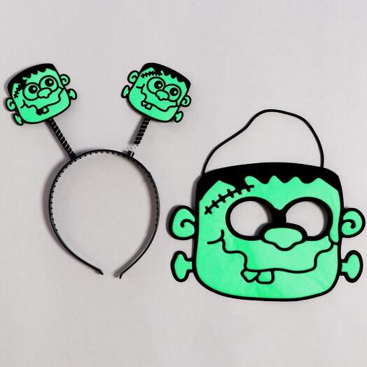 Карнавальный набор «Лицо», ободок, маска, на Хэллоуин