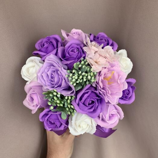 Сиреневый букет из мыла