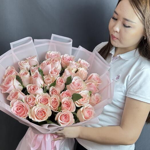 Букет из нежно розовых роз от Bloomera
