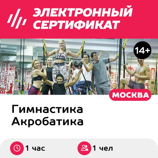 Подарочный сертификат Разовое занятие на петлях TRX в составе группы, 1 чел. (Добрынинская)