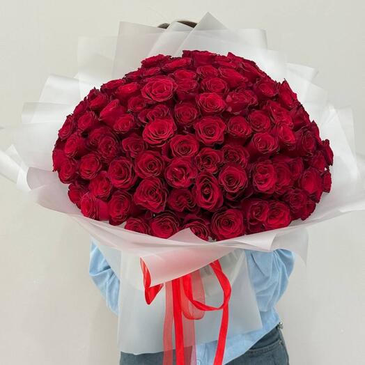 Вау букет из 101 красной розы