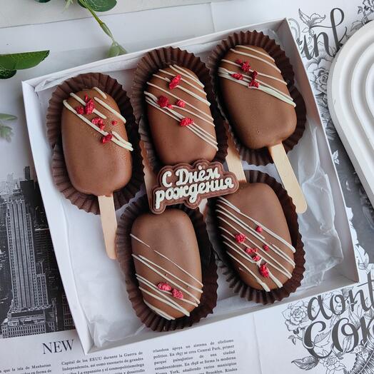 Пирожные Эскимо "С Днём рождения". Пирожное картошка 5шт