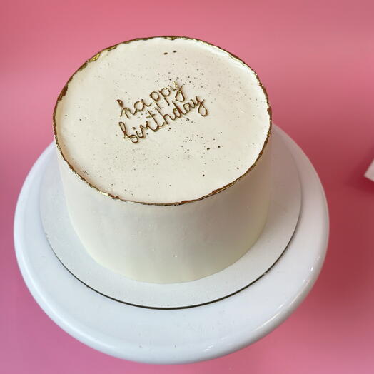 Торт happy birthday золотом