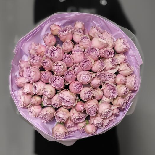 Лавандовый букет из кустовой пионовидной розы "Lavender Bubbles 15"