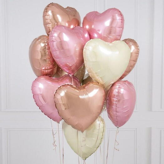 11 фольгированных шаров "Сердце"