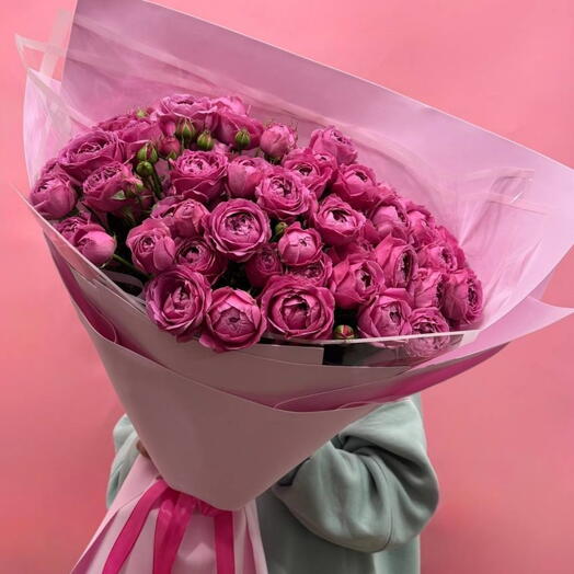 Букет пионовидных роз "Мисти Баблз"