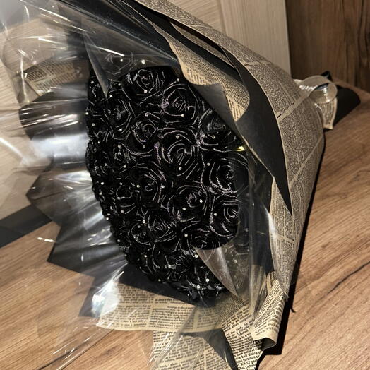 Букет роз из атласных лент с подсветкой 🖤