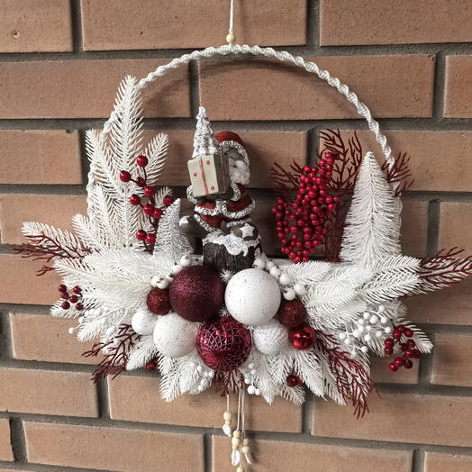 Новогодний венок "Дед Мороз"