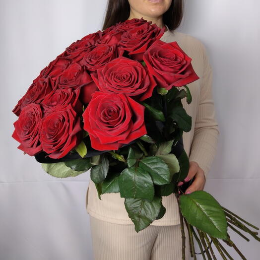 🖤Траурный букет "PERVOЦВЕТ" из 20 красных роз🌹