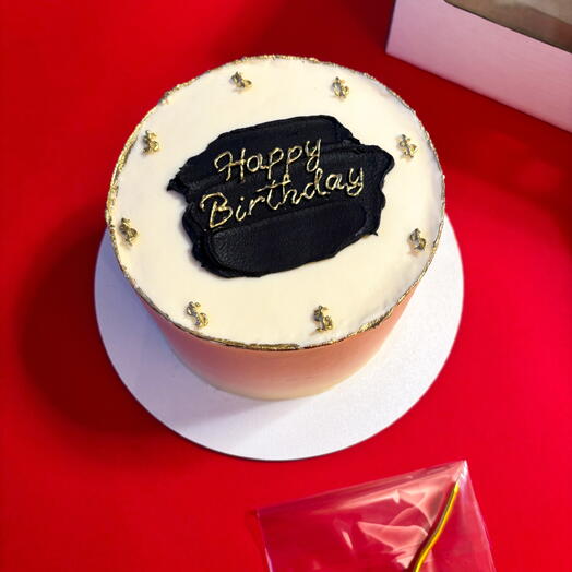 Торт на 1 кг маски бенто с долларами «happy birthday» на день рождения коллеге, парню, мужу, девушке
