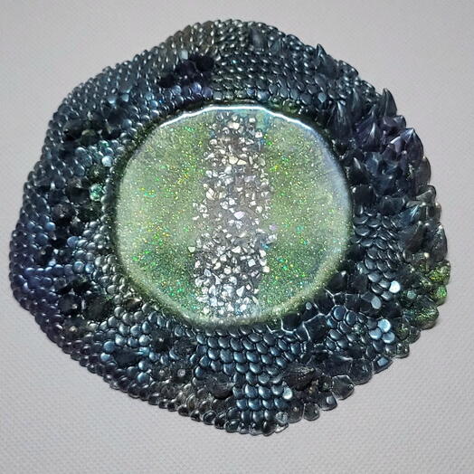 Подставка под бокал или бутылку  Глаз  Дракона  зеленый