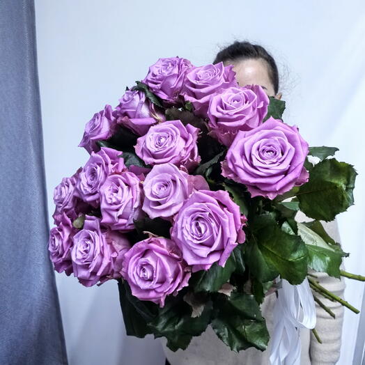 Букет сиреневых роз 15 шт. 💜