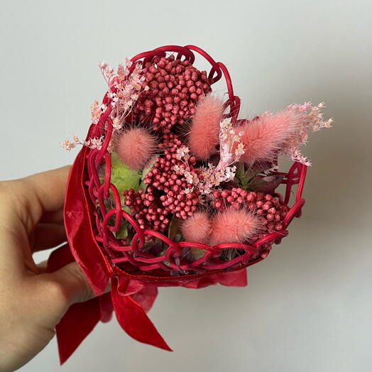 Букет-комплимент из сухоцветов Ты в моем сердце»