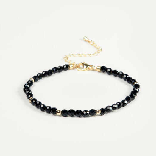 Браслет Седум Черный агат 14K 19 см (BRA1152)