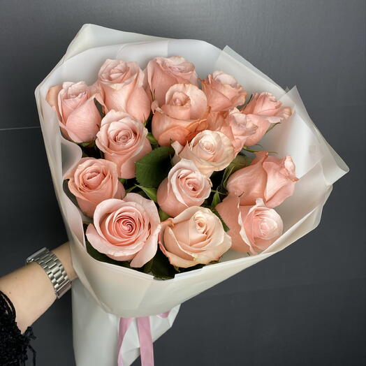 Букет из 15 роз Эквадор, 50см, сорт be sweet