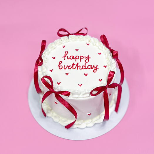 Бенто торт «happy birthday» с бантиками