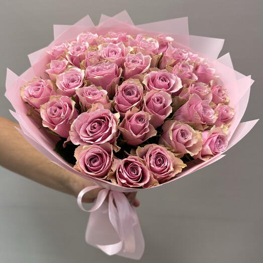 Букет из 35 одноголовых роз кения Pink