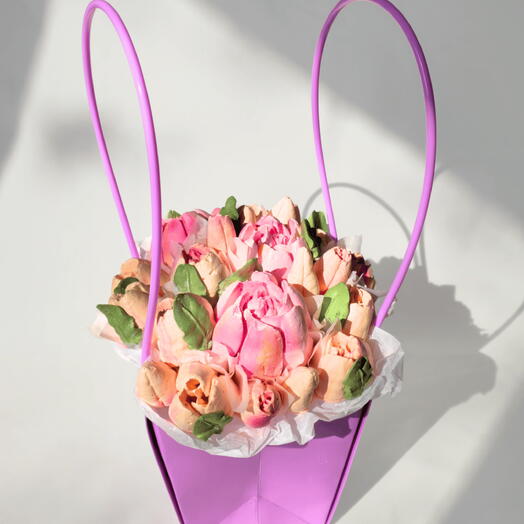 Зефирные цветы в сумочке