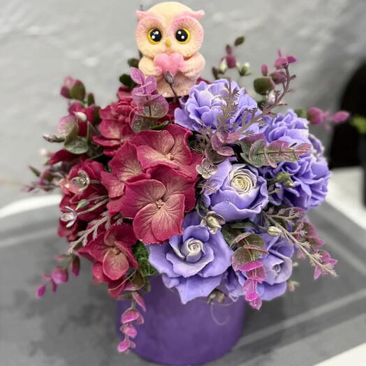 Коробочка из мыла с совой