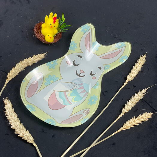 Тарелка для сервировки на Пасху, кролик