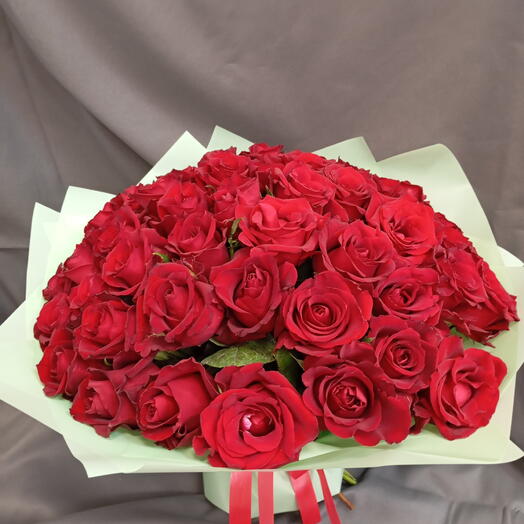 Букет из 51 красной розы♥️♥️♥️