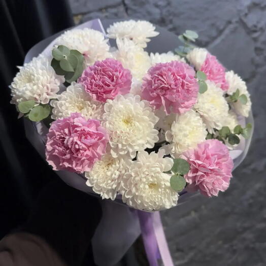 Букет из диантусов и хризантем💕