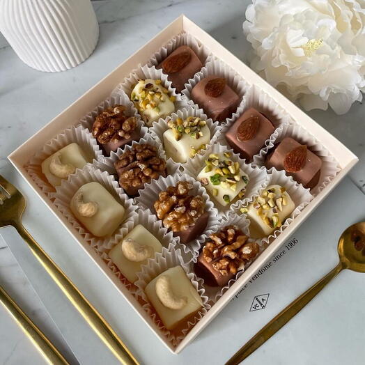 Chocolate covered marshmallows with nuts