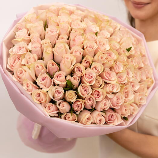 Букет из 101 розы розового цвета Royal Pink