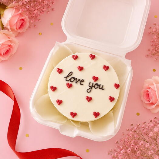 Бенто-торт love you с сердцами