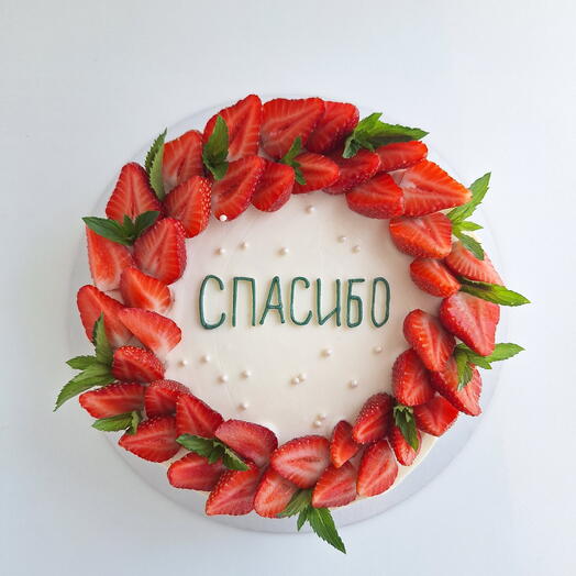Торт с клубникой Спасибо