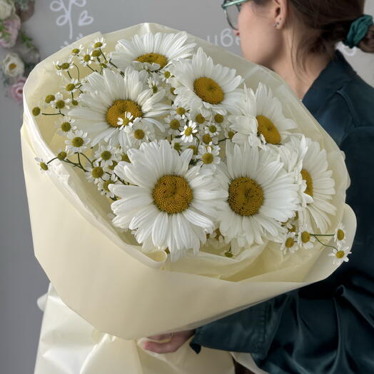Солнечный букетик с ромашкой кустовой и одноголовой ромашкой 🌼 (21) (28)