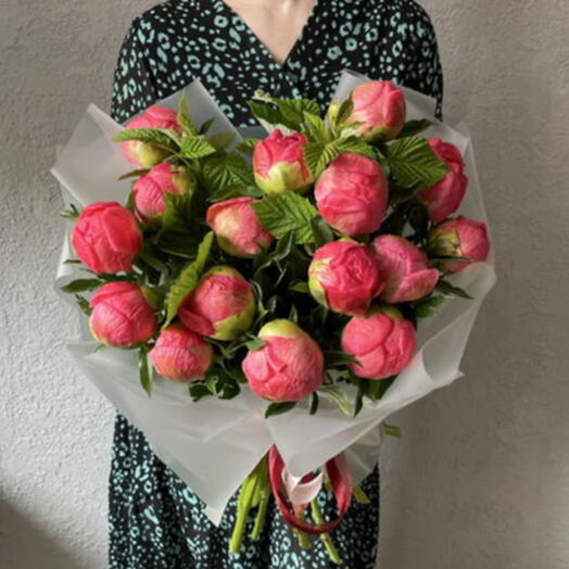 Пионы корал с малиной ️